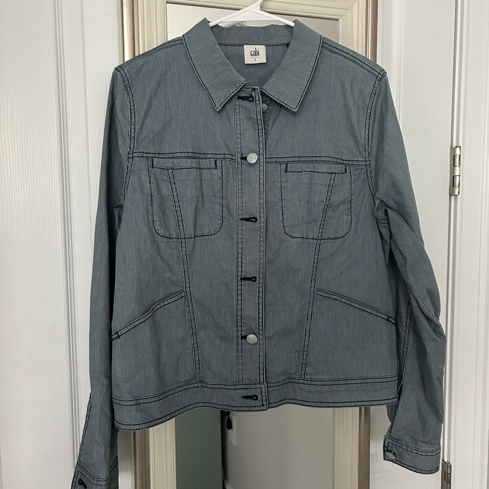 Cabi pin stripe trucker style Jean jacket